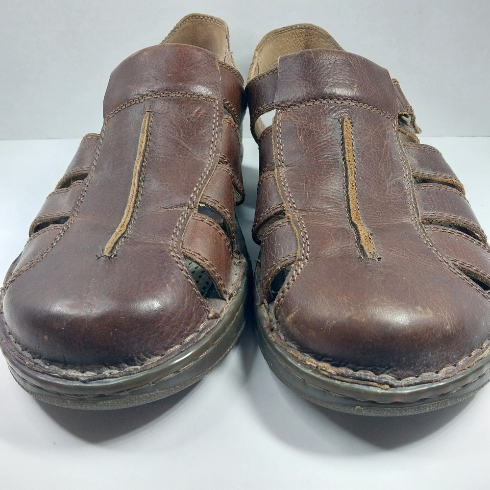 Born Sandals Mens 13 M Brown Leather Fisherman Comfort Slingback Adjustable - Picture 4 of 15